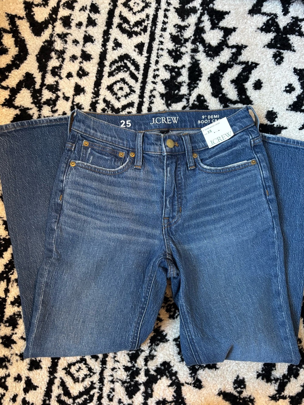 J.Crew Women's Demi Boot Crop Jeans in Medium Blue Wash